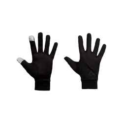 Sorte inderhandsker i merinould med touchscreen-fingre og McKinley-logo