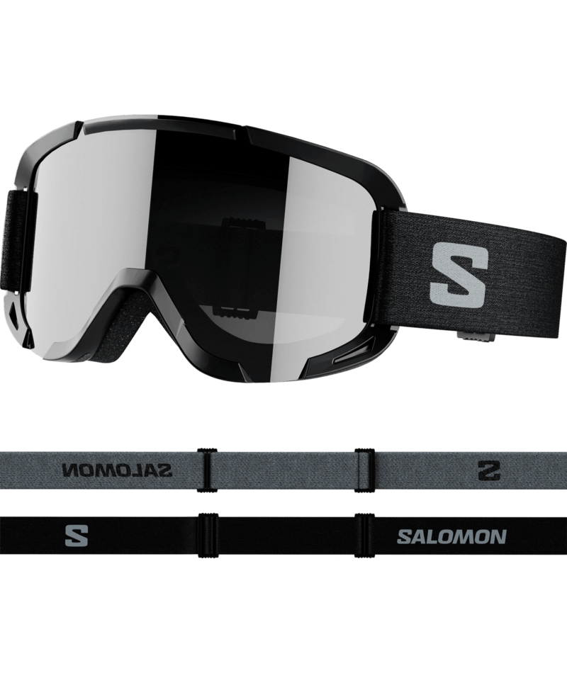 Salomon Player Combo Black sort skihjelm med medfølgende junior-skibriller