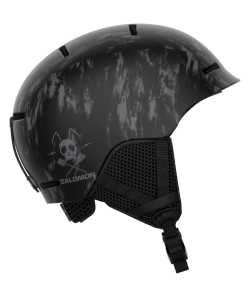 Salomon Player Combo Black sort skihjelm med medfølgende junior-skibriller