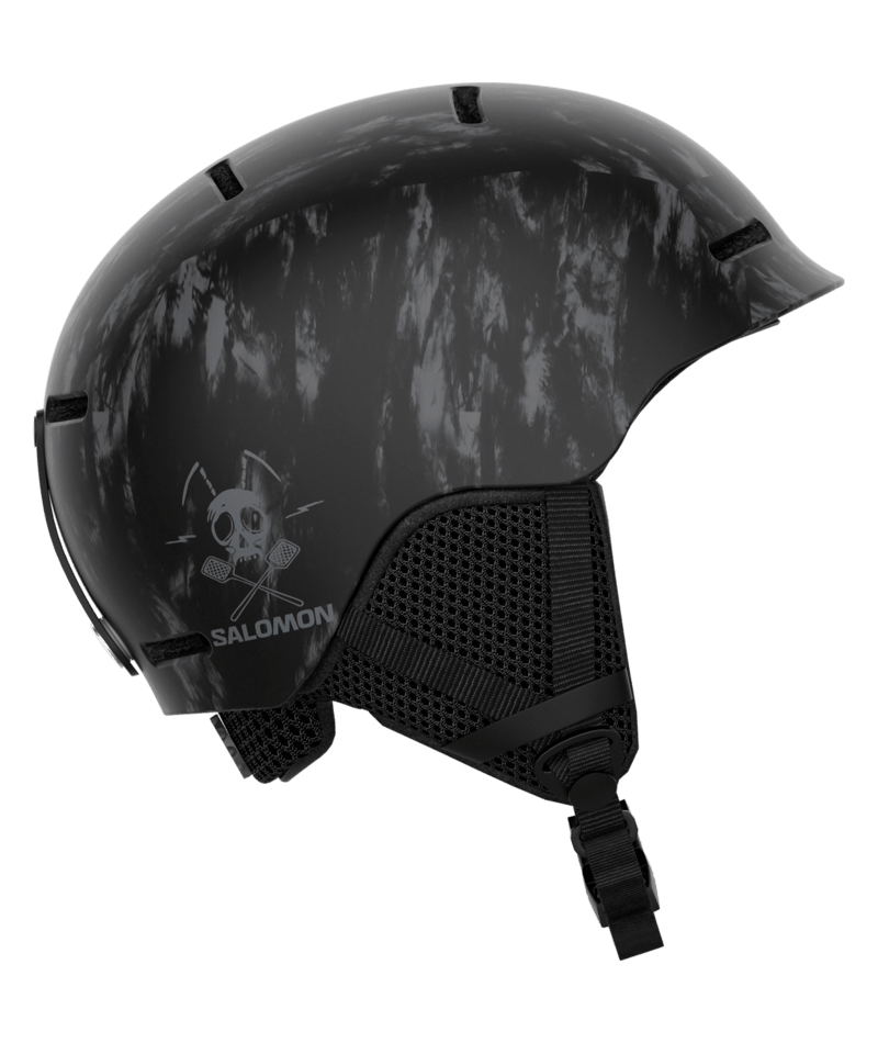 Salomon Player Combo Black sort skihjelm med medfølgende junior-skibriller