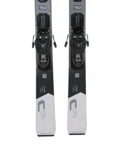 Par ski Atomic Cloud LTD hvid og sort med bindinger, vist forfra