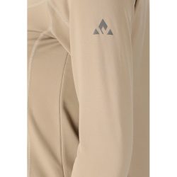 Beige skipulli med flade syninger og lille Whistler-logo på ærmet