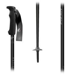 Fizan Storm Black Grey skistav i aluminium med sort og gråt design