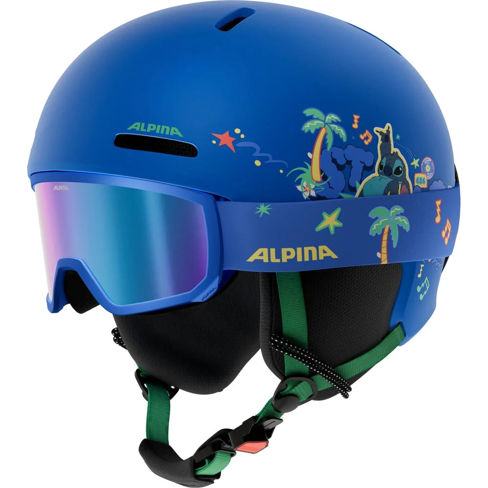 Alpina ZUPO 2 Lilo & Stitch skihjelm med matchende skibrille til børn