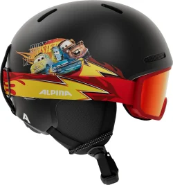 ALPINA ZUPO 2 Disney Set Cars sort skihjelm med matchende skibriller til børn