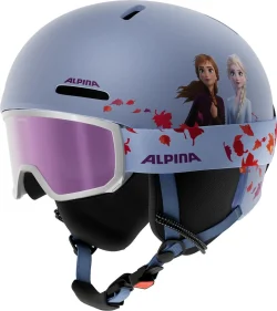 Alpina ZUPO Disney Frozen II skihjelm med matchende skibrille til børn