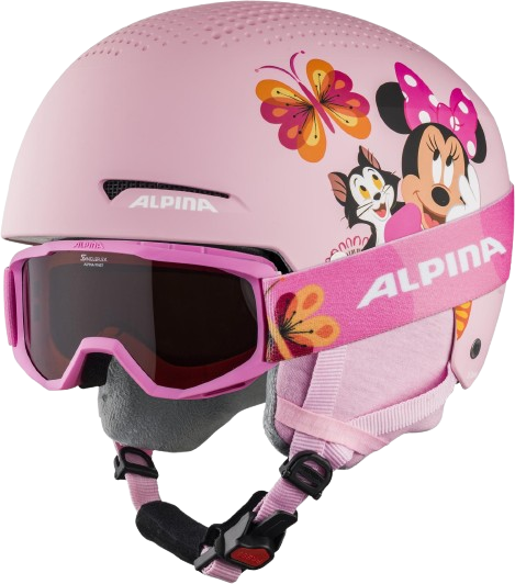 Alpina Zupo Disney Minnie Mouse Skihjelm Og Brille Børn (Farve: Lyserød, Størrelse: 51-55)