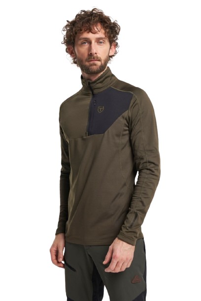 Tenson Txlite Half Zip Midlayer Herre (Farve: Oliven, Størrelse: 2xl)